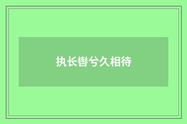 执长辔兮久相待