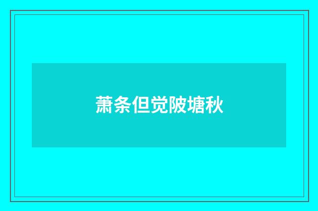 萧条但觉陂塘秋
