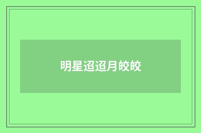 明星迢迢月皎皎