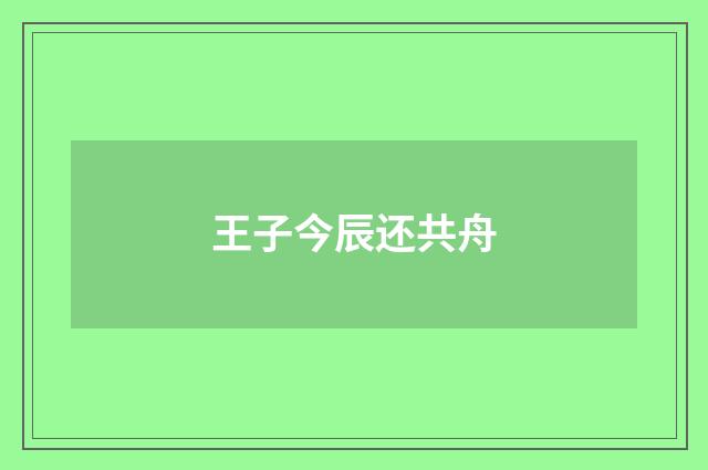 王子今辰还共舟