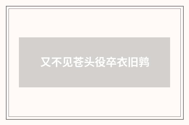 又不见苍头役卒衣旧鹑