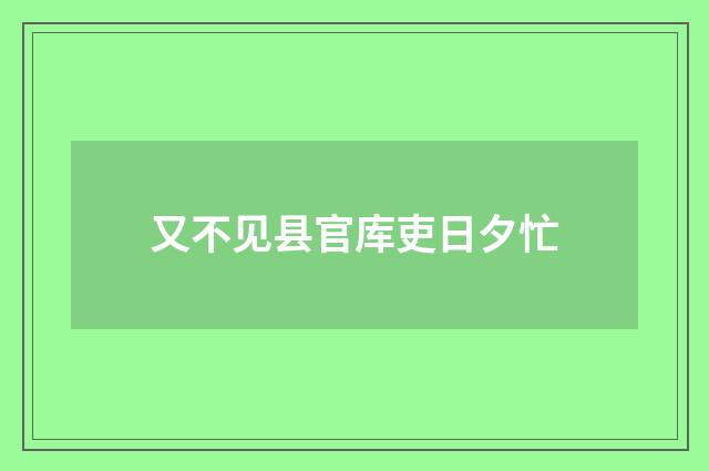 又不见县官库吏日夕忙