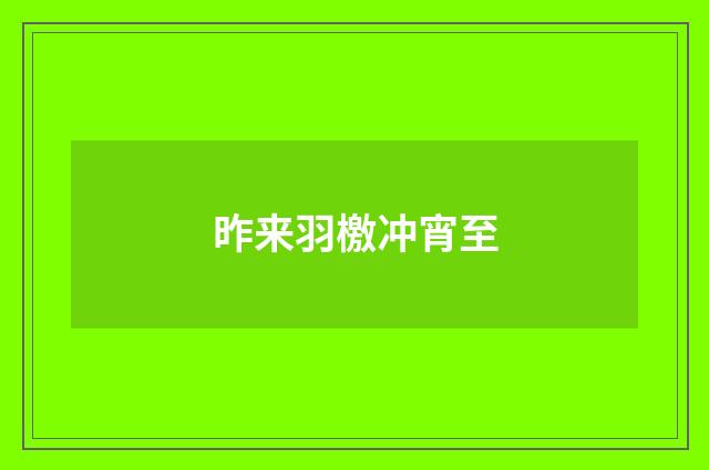 昨来羽檄冲宵至