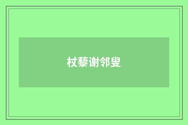 杖藜谢邻叟