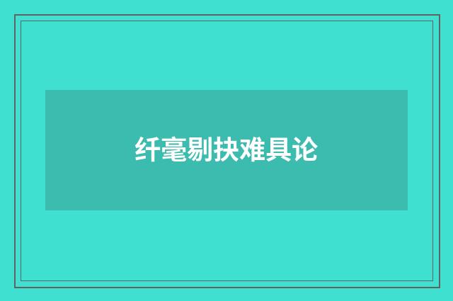 纤毫剔抉难具论