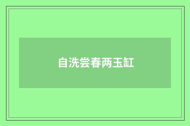 自洗尝春两玉缸