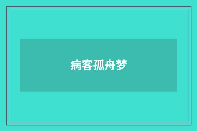 病客孤舟梦