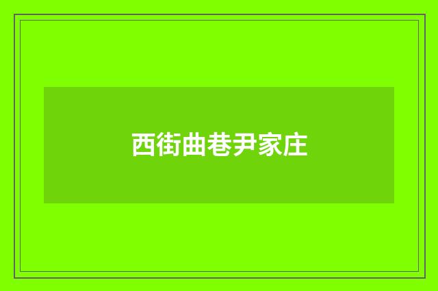 西街曲巷尹家庄