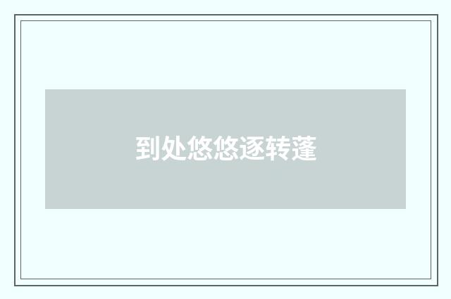 到处悠悠逐转蓬
