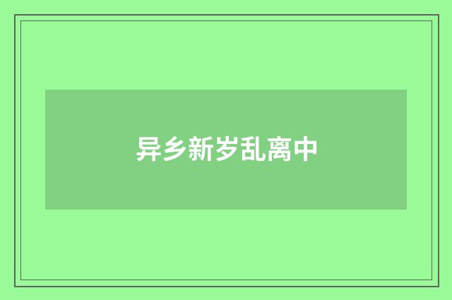 异乡新岁乱离中