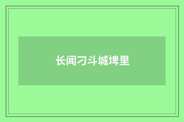 长闻刁斗城埤里
