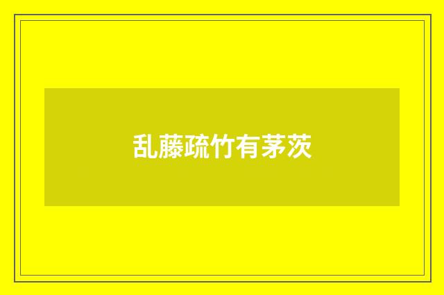 乱藤疏竹有茅茨