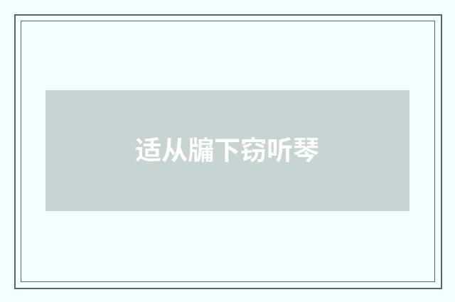 适从牖下窃听琴