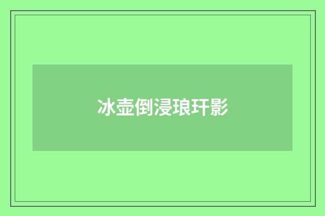 冰壶倒浸琅玕影