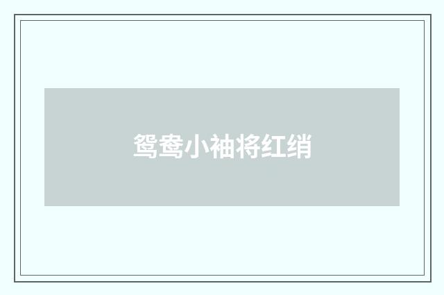 鸳鸯小袖将红绡