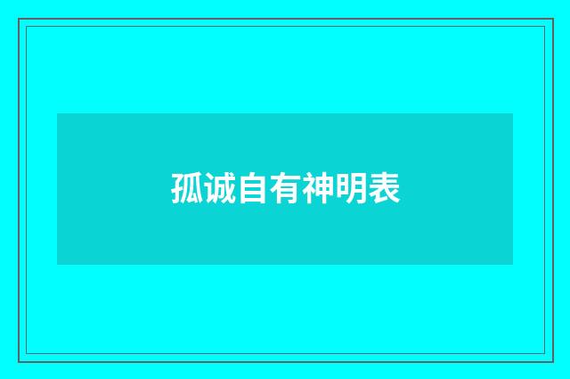 孤诚自有神明表