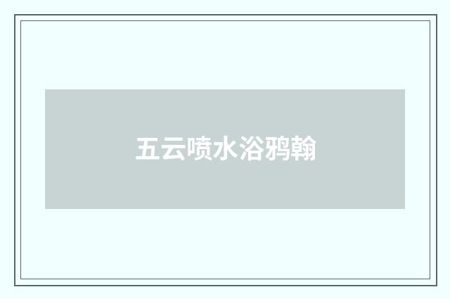 五云喷水浴鸦翰