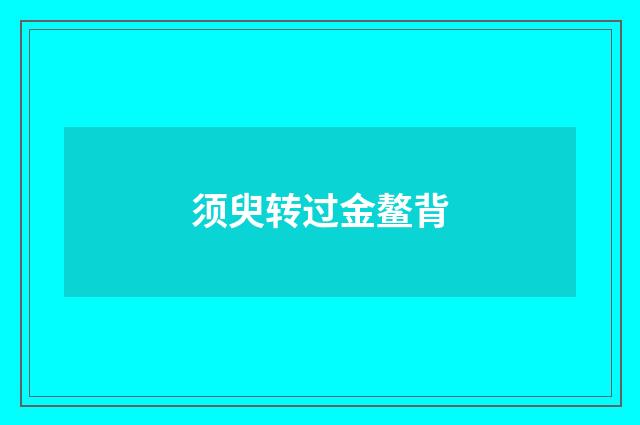 须臾转过金鳌背