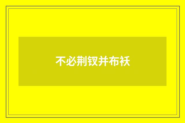 不必荆钗并布袄