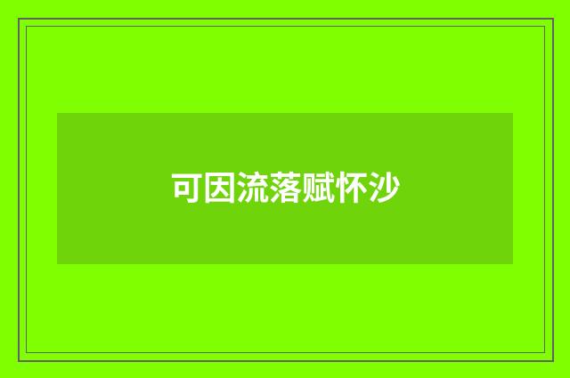 可因流落赋怀沙