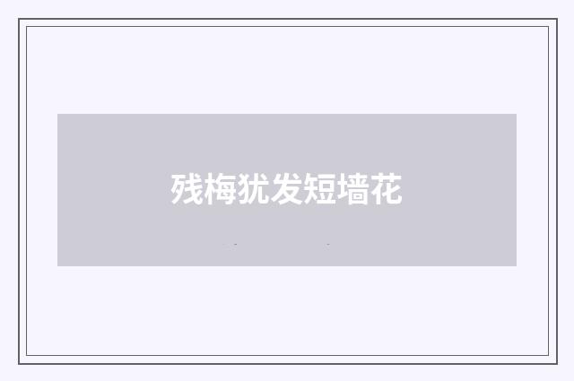 残梅犹发短墙花