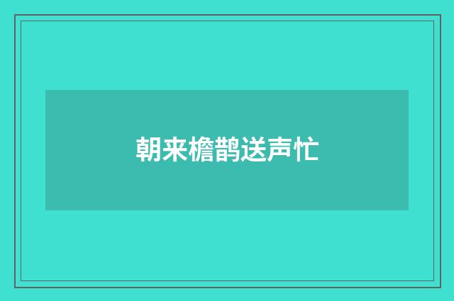 朝来檐鹊送声忙