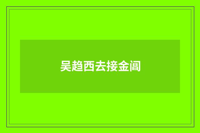 吴趋西去接金阊