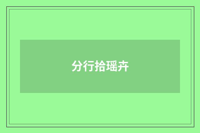 分行拾瑶卉