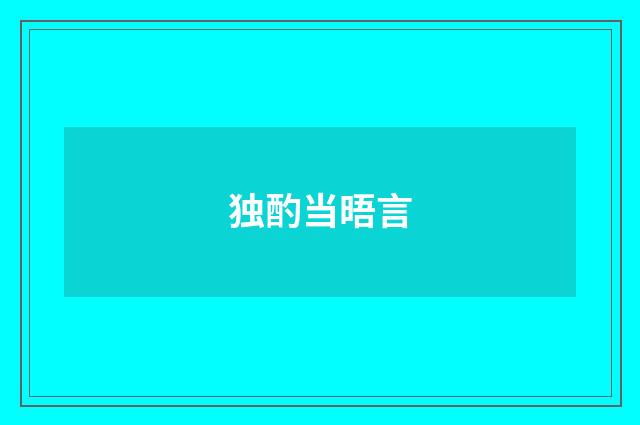 独酌当晤言