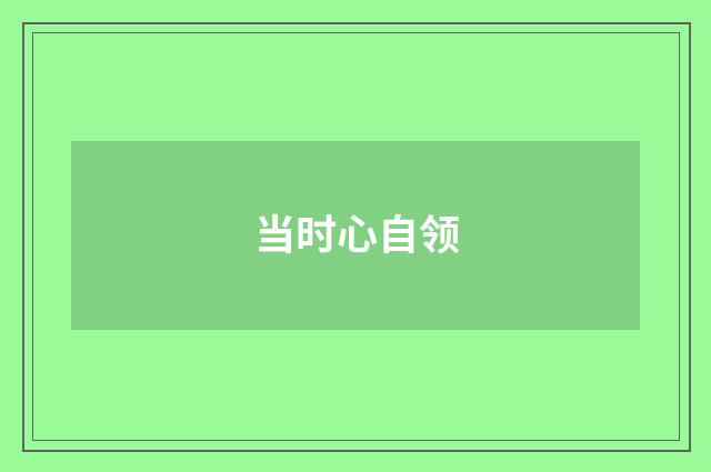 当时心自领