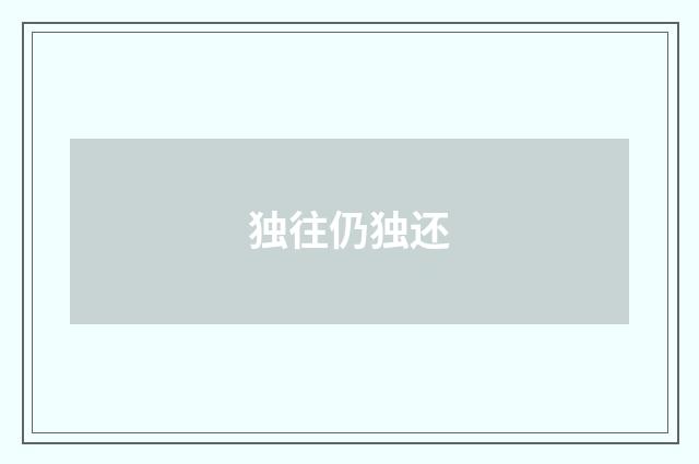 独往仍独还