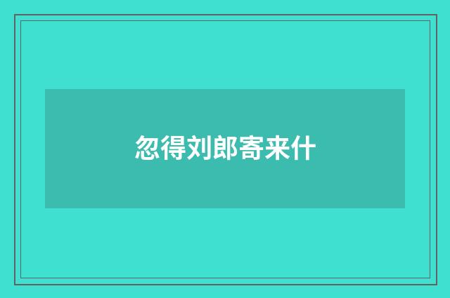 忽得刘郎寄来什
