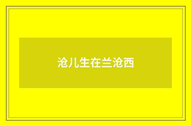 沧儿生在兰沧西