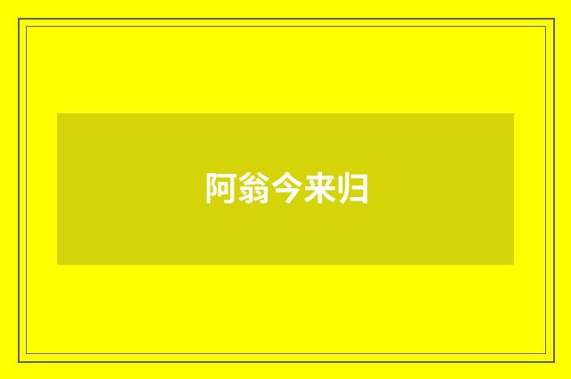 阿翁今来归