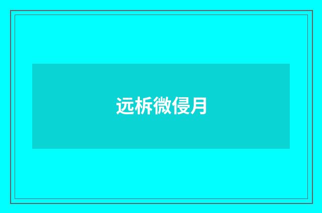 远柝微侵月