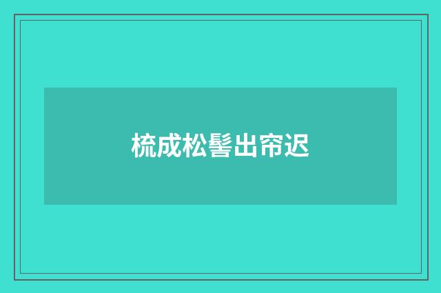 梳成松髻出帘迟