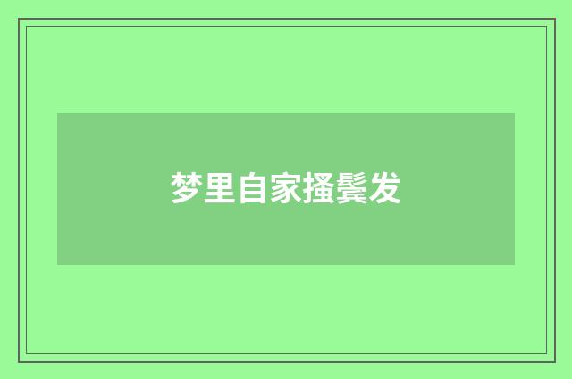 梦里自家搔鬓发