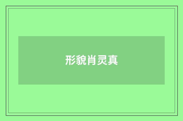 形貌肖灵真