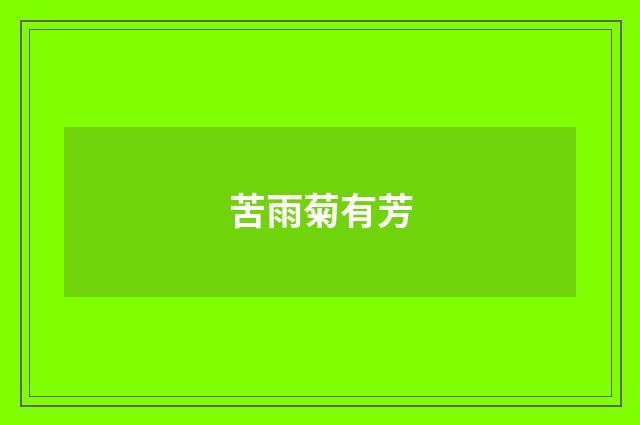 苦雨菊有芳