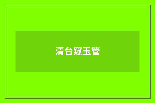 清台窥玉管