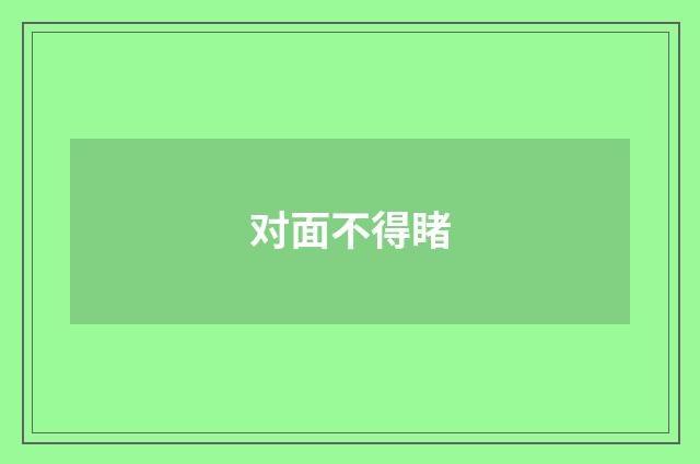 对面不得睹