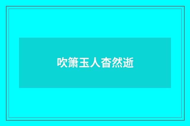 吹箫玉人杳然逝
