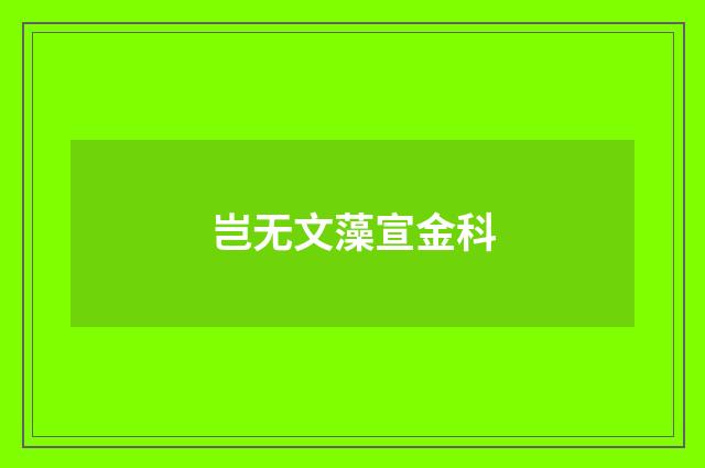岂无文藻宣金科