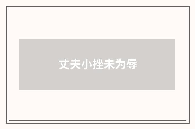 丈夫小挫未为辱