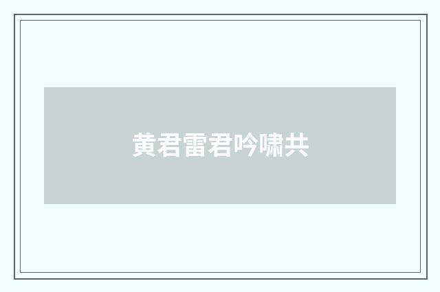 黄君雷君吟啸共