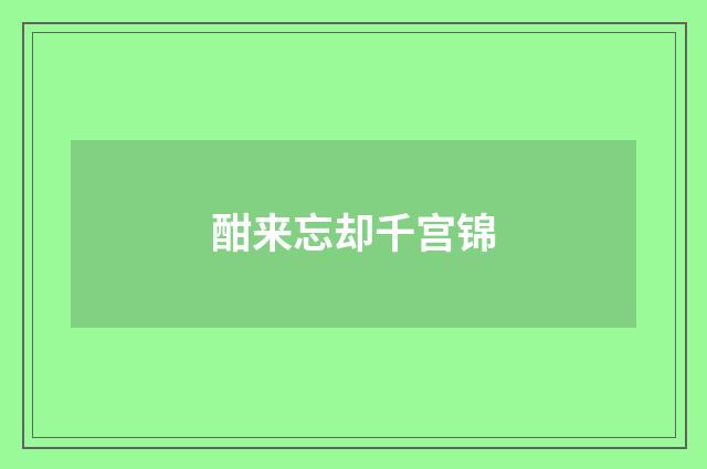 酣来忘却千宫锦