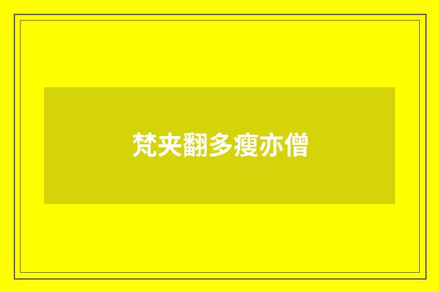 梵夹翻多瘦亦僧