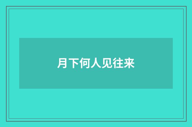 月下何人见往来