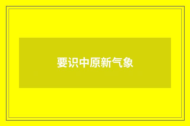 要识中原新气象