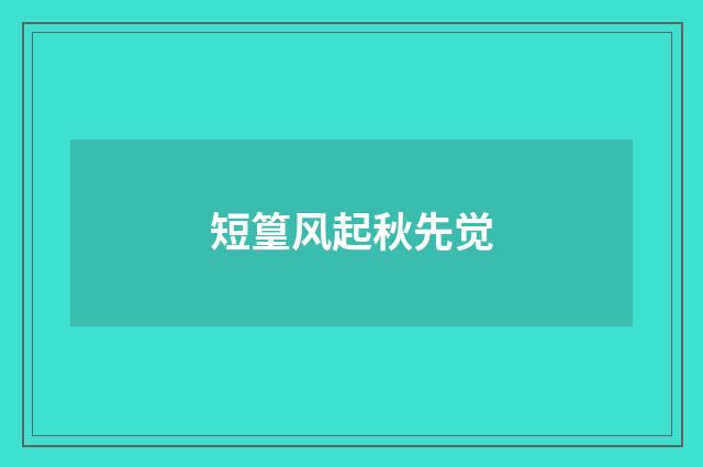 短篁风起秋先觉